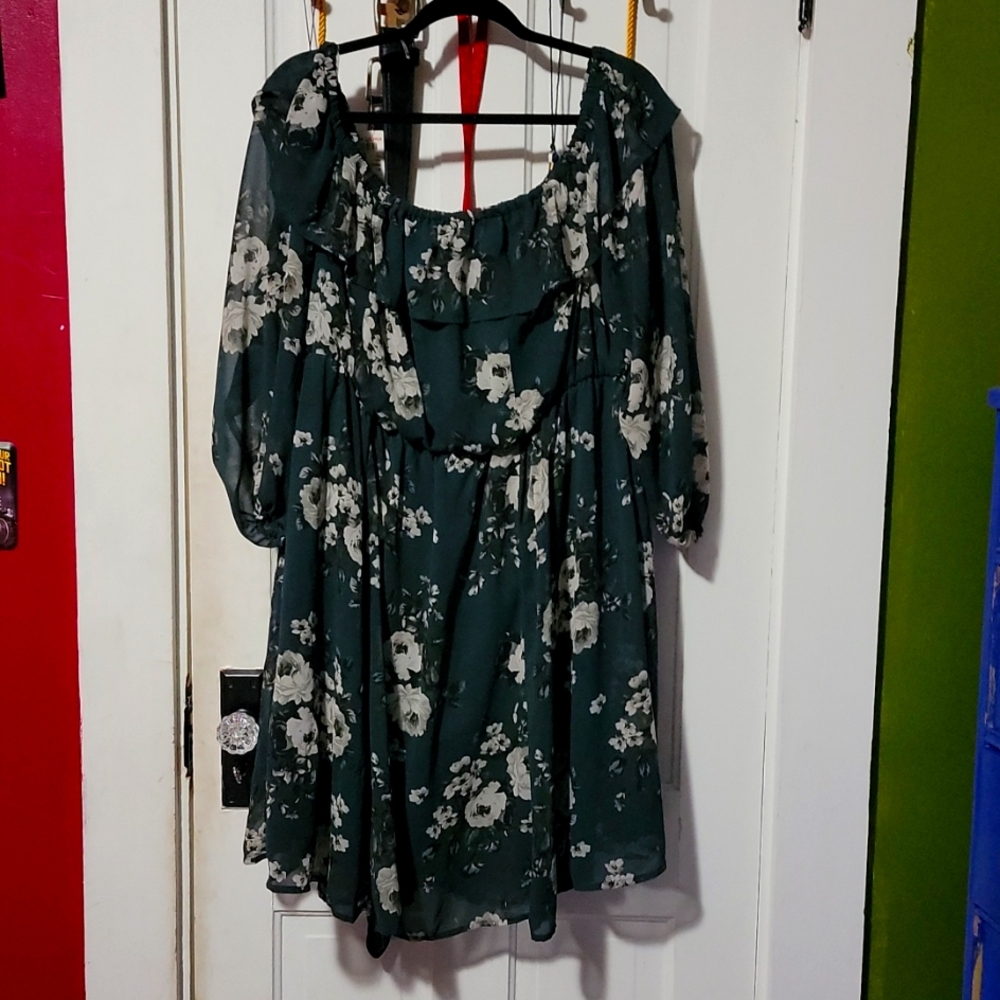Torrid Green Flower Dress 3x